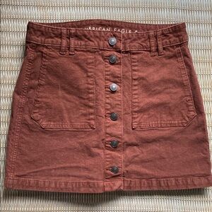 American Eagle Outfitters Button-Front Corduroy Skirt